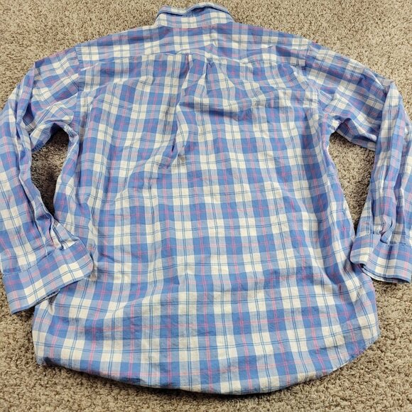 Vineyard Vines Shirt Mens Large Check Button Down Colorful Whale Preppy Tucker - Picture 5 of 6